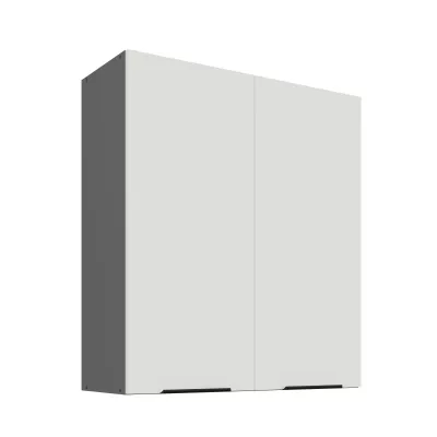 Hoher Wandschrank LUNARA – Breite 80 cm, Weiß/Anthrazit