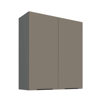Hoher Wandschrank LUNARA – Breite 80 cm, Dunkelbeige/Anthrazit