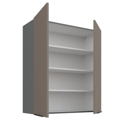Hoher Wandschrank LUNARA – Breite 80 cm, Dunkelbeige/Anthrazit