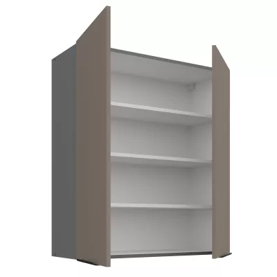 Hoher Wandschrank LUNARA – Breite 80 cm, Dunkelbeige/Anthrazit