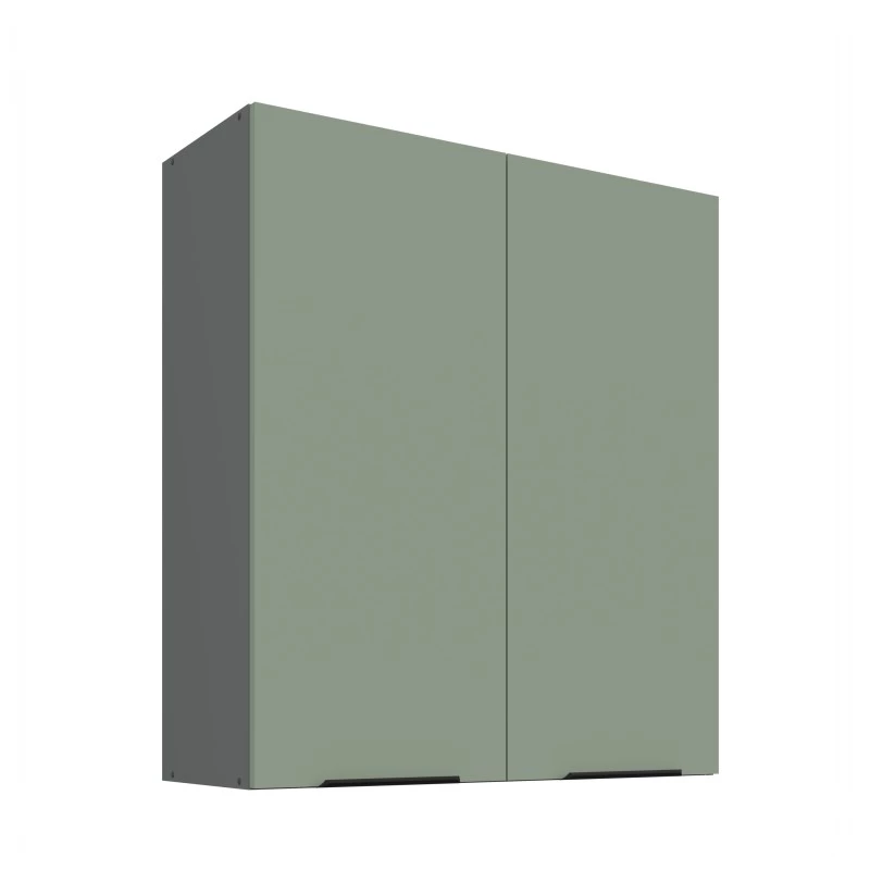 Hoher Wandschrank LUNARA – Breite 80 cm, Grün/Anthrazit