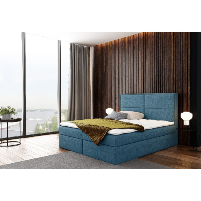 Polsterbett, Graublau, 200 + gratis Matratzenauflage