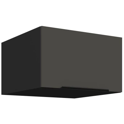 Tiefer Oberschrank mit Flügeltüren LUNARA – Breite 60 cm, Graphit/Schwarz