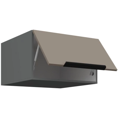 Oberschrank mit Flügeltüren LUNARA – Breite 60 cm, Dunkelbeige/Anthrazit