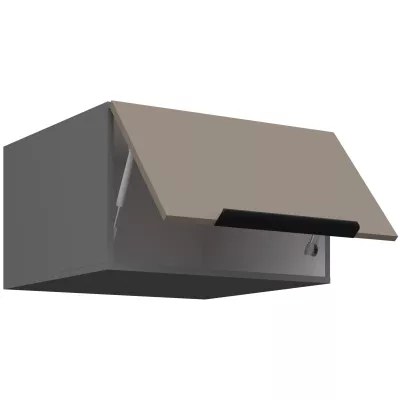 Oberschrank mit Flügeltüren LUNARA – Breite 60 cm, Dunkelbeige/Anthrazit