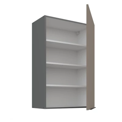 Hoher Wandschrank LUNARA – Breite 60 cm, Dunkelbeige/Anthrazit
