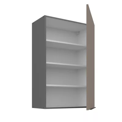 Hoher Wandschrank LUNARA – Breite 60 cm, Dunkelbeige/Anthrazit