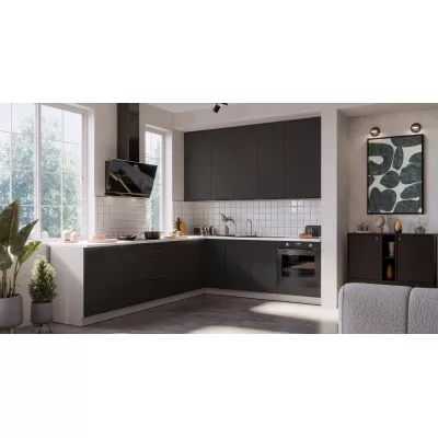 Hoher Wandschrank LUNARA – Breite 45 cm, schwarz/weiß