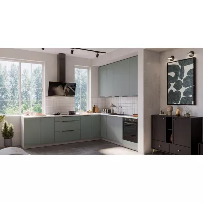 Hoher Wandschrank LUNARA – Breite 45 cm, grün/weiß
