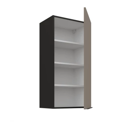 Hoher Wandschrank LUNARA – Breite 45 cm, Dunkelbeige/Schwarz