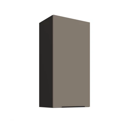 Hoher Wandschrank LUNARA – Breite 45 cm, Dunkelbeige/Schwarz