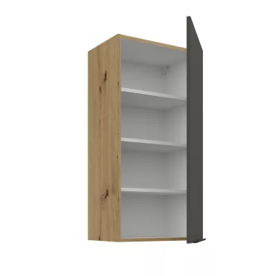 Hoher Wandschrank LUNARA – Breite 45 cm, Graphit/Eiche (Artisan).