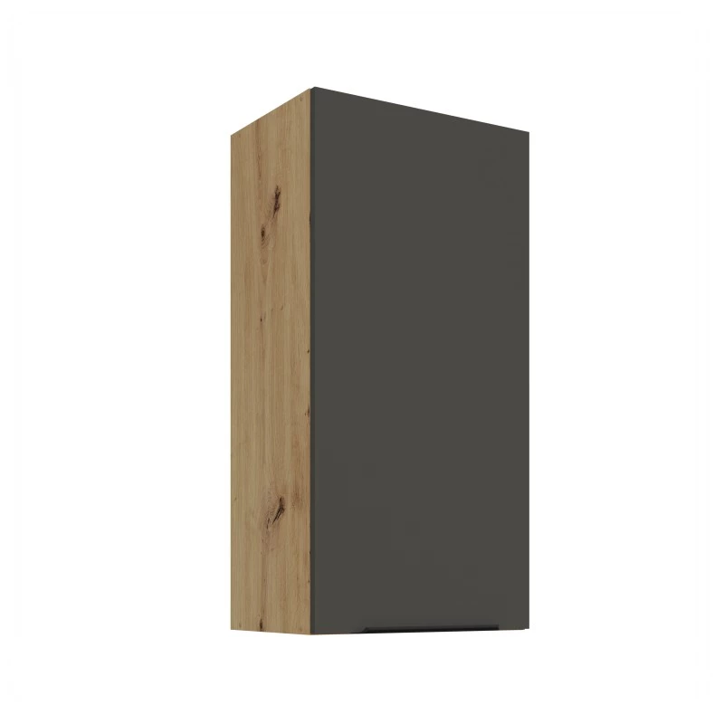 Hoher Wandschrank LUNARA – Breite 45 cm, Graphit/Eiche (Artisan).