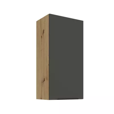 Hoher Wandschrank LUNARA – Breite 45 cm, Graphit/Eiche (Artisan).