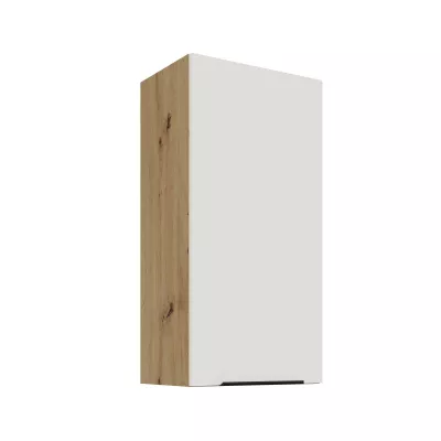 Hoher Wandschrank LUNARA – Breite 45 cm, Weiß/Eiche (handwerklich)