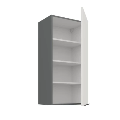 Hoher Wandschrank LUNARA – Breite 45 cm, Weiß/Anthrazit