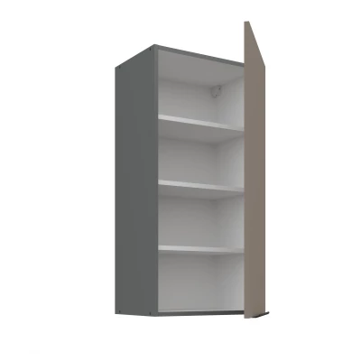 Hoher Wandschrank LUNARA – Breite 45 cm, Dunkelbeige/Anthrazit