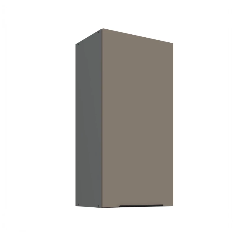 Hoher Wandschrank LUNARA – Breite 45 cm, Dunkelbeige/Anthrazit