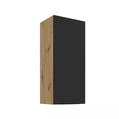 Hoher Wandschrank LUNARA – Breite 40 cm, Schwarz/Eiche (Artisan).