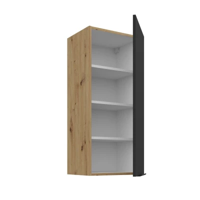 Hoher Wandschrank LUNARA – Breite 40 cm, Schwarz/Eiche (Artisan).