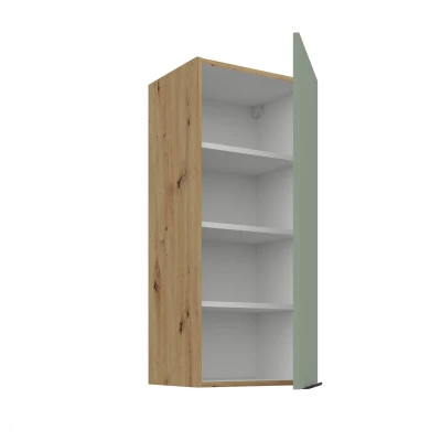 Hoher Wandschrank LUNARA – Breite 40 cm, grün/Eiche (handwerklich)