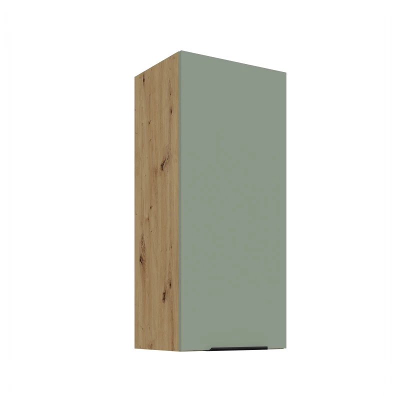 Hoher Wandschrank LUNARA – Breite 40 cm, grün/Eiche (handwerklich)