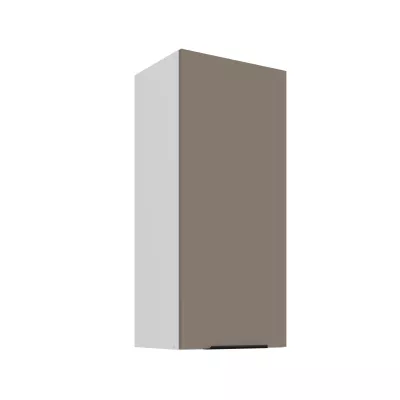 Hoher Wandschrank LUNARA – Breite 40 cm, Dunkelbeige/Weiß