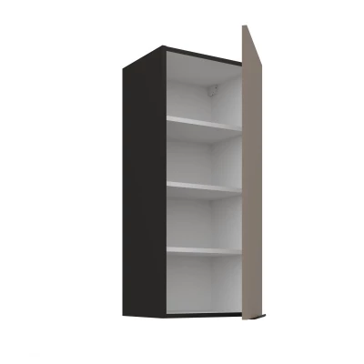 Hoher Wandschrank LUNARA – Breite 40 cm, Dunkelbeige/Schwarz