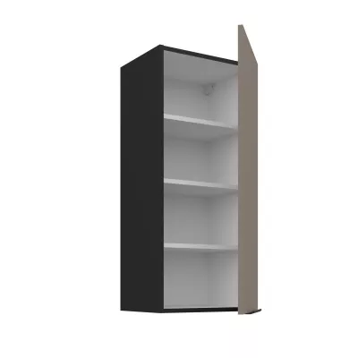 Hoher Wandschrank LUNARA – Breite 40 cm, Dunkelbeige/Schwarz