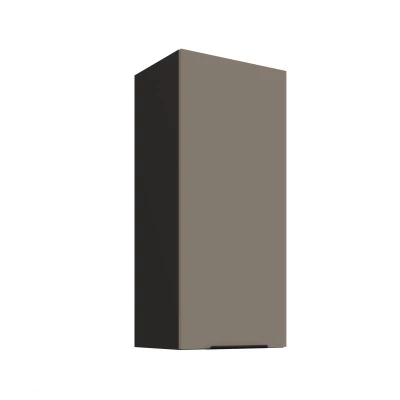 Hoher Wandschrank LUNARA – Breite 40 cm, Dunkelbeige/Schwarz