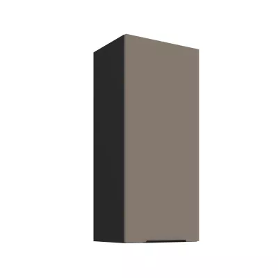 Hoher Wandschrank LUNARA – Breite 40 cm, Dunkelbeige/Schwarz