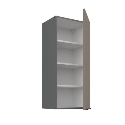 Hoher Wandschrank LUNARA – Breite 40 cm, Dunkelbeige/Anthrazit