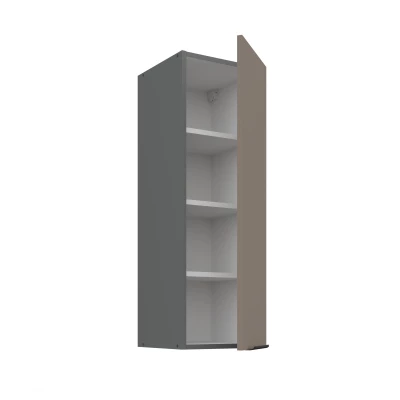 Hoher Wandschrank LUNARA – Breite 30 cm, Dunkelbeige/Anthrazit