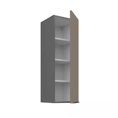 Hoher Wandschrank LUNARA – Breite 30 cm, Dunkelbeige/Anthrazit