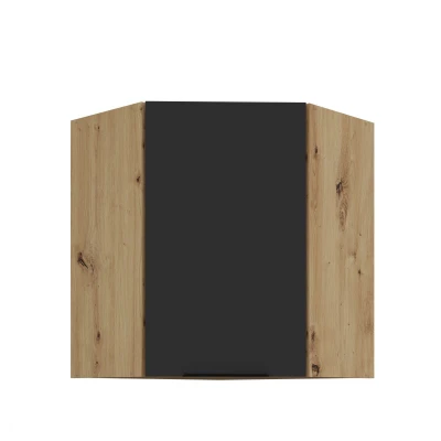 Oberschrank LUNARA 1 – 60 x 60 cm, schwarz/Eiche handwerklich gefertigt