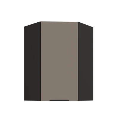 Hoher Eckschrank LUNARA 1 – 60 x 60 cm, dunkelbeige/schwarz