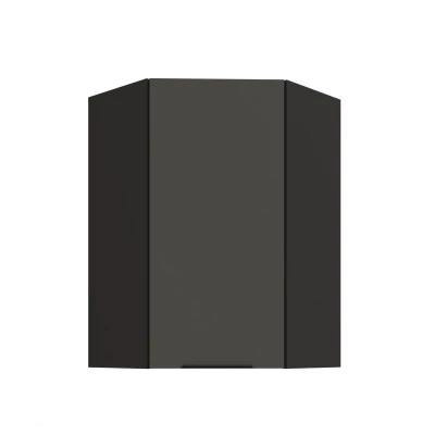 Hoher Eckschrank LUNARA 1 – 60 x 60 cm, Graphit/Schwarz