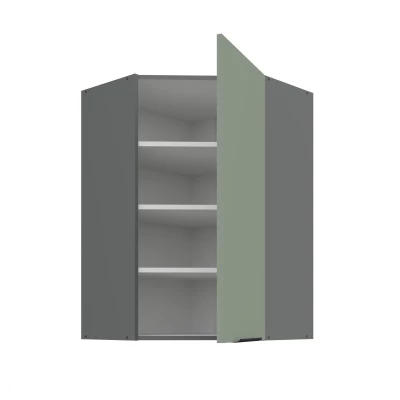 Hoher Eckschrank LUNARA 1 - 60x60 cm, grün/anthrazit