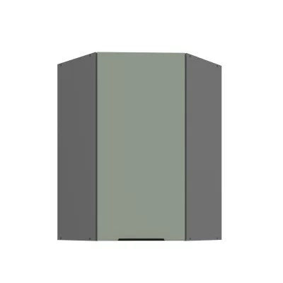 Hoher Eckschrank LUNARA 1 - 60x60 cm, grün/anthrazit