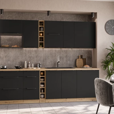 Hochschrank LUNARA 1 – 60 x 60 cm, Schwarz/Eiche Artisan