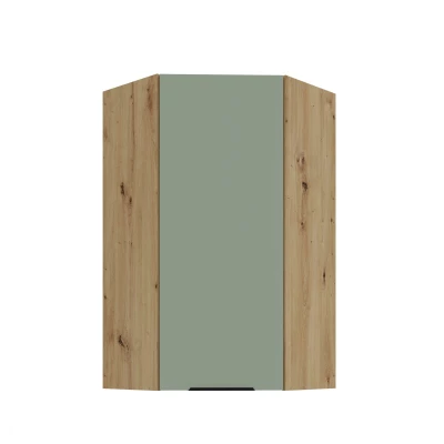 Hochschrank LUNARA 1 – 60 x 60 cm, grün / Eiche (handwerklich)