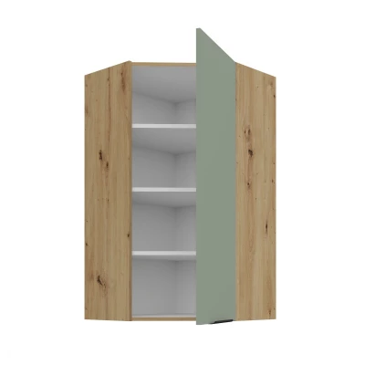 Hochschrank LUNARA 1 – 60 x 60 cm, grün / Eiche (handwerklich)