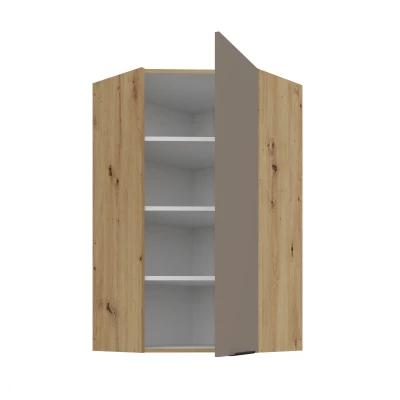 Hochschrank LUNARA 1 – 60 x 60 cm, Dunkelbeige/Eiche handwerklich gefertigt