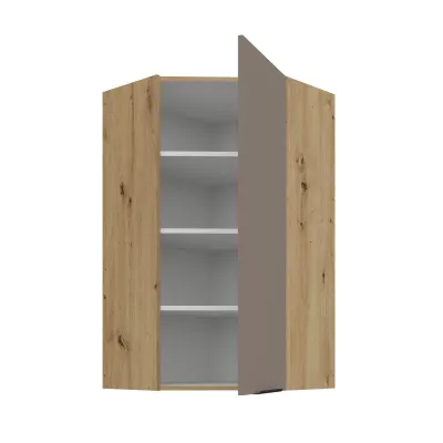 Hochschrank LUNARA 1 – 60 x 60 cm, Dunkelbeige/Eiche handwerklich gefertigt