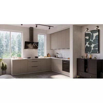 Hochschrank LUNARA 1 – 60 x 60 cm, dunkelbeige/weiß