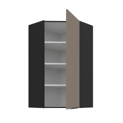 Hochschrank LUNARA 1 – 60 x 60 cm, dunkelbeige/schwarz