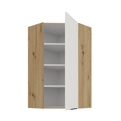 Hochschrank LUNARA 1 – 60 x 60 cm, weiß/Eiche handwerklich gefertigt