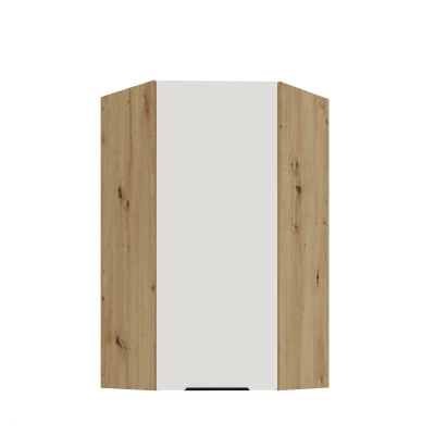 Hochschrank LUNARA 1 – 60 x 60 cm, weiß/Eiche handwerklich gefertigt