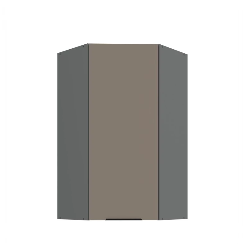 Hoher Eckschrank LUNARA 1 - 60x60 cm, dunkelbeige/anthrazit