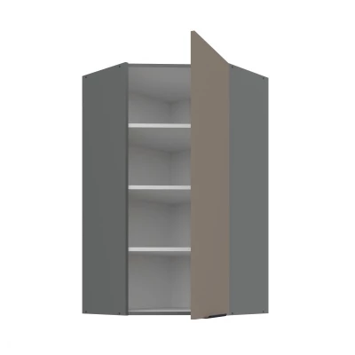 Hoher Eckschrank LUNARA 1 - 60x60 cm, dunkelbeige/anthrazit